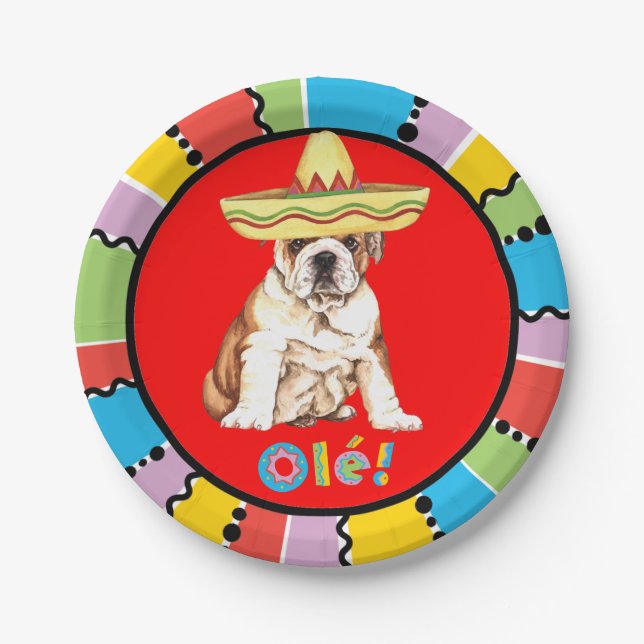 Fiesta Bulldog Paper Plates (Front)