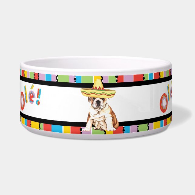 Fiesta Bulldog Pet Bowl (Left)