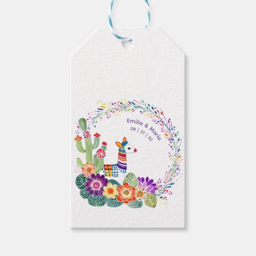 FIESTA Cacti Folkart Flowers Custom Gift Tags