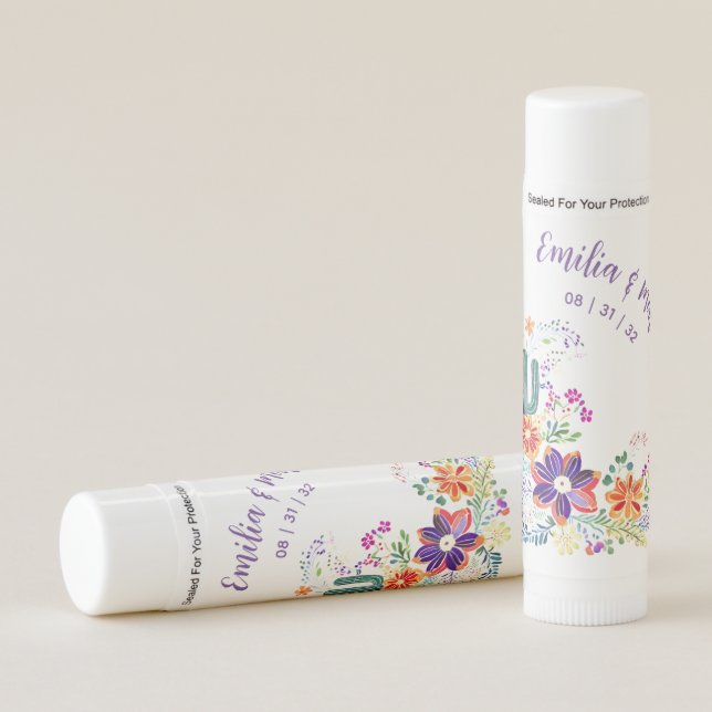 FIESTA Cacti Folkart Flowers Custom Lip Balm (Front)