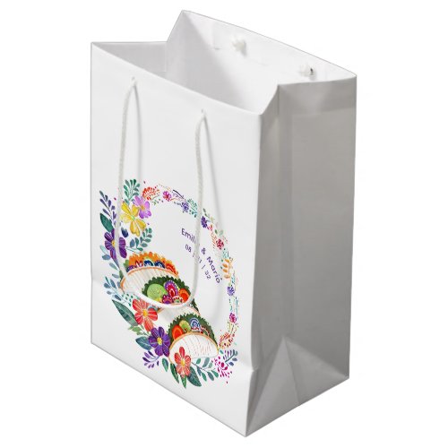 FIESTA Cacti Folkart Flowers Custom Medium Gift Bag