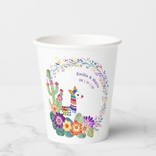 FIESTA Cacti Folkart Flowers Custom Paper Cups
