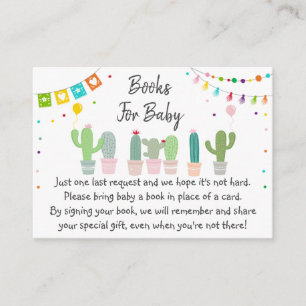 Fiesta Cactus Baby Shower Book Request Enclosure Card