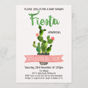 Fiesta Cactus Baby Shower invitation