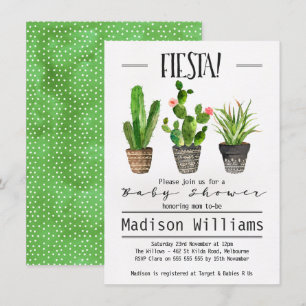 Fiesta Cactus Baby Shower Invitation
