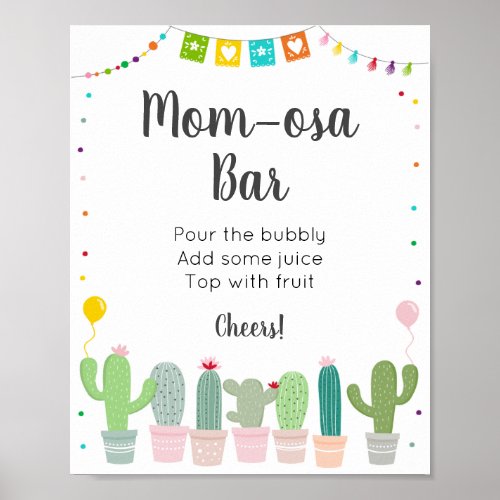 Fiesta Cactus Baby Shower Mimosa Bar Sign