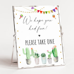 Fiesta Cactus Birthday Party Favor Sign