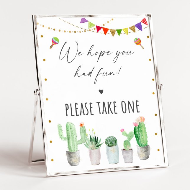 Fiesta Cactus Birthday Party Favor Sign (Creator Uploaded)