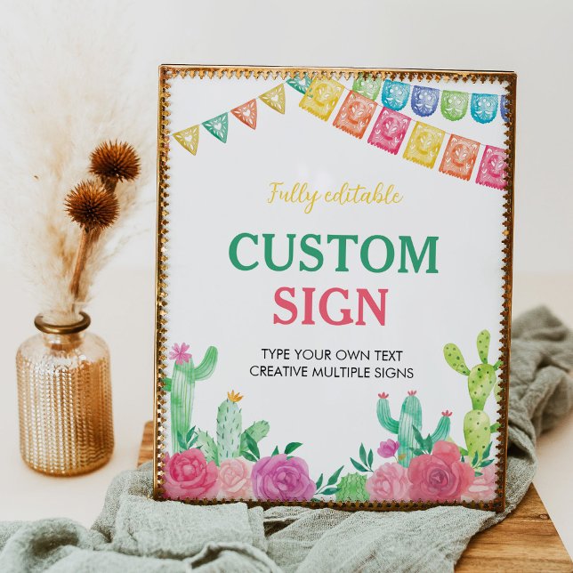 Fiesta Cactus Birthday Party Table Sign (Creator Uploaded)