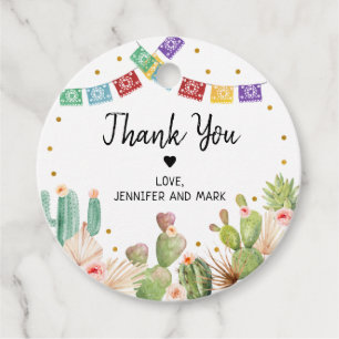 Fiesta Cactus Boho Bridal Shower Favor Tags