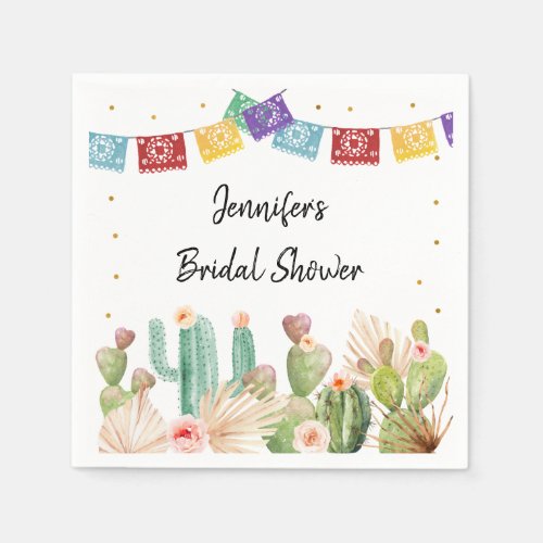 Fiesta Cactus Boho Bridal Shower Napkins