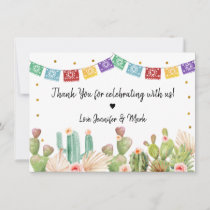 Fiesta Cactus Boho Bridal Shower Thank You Card