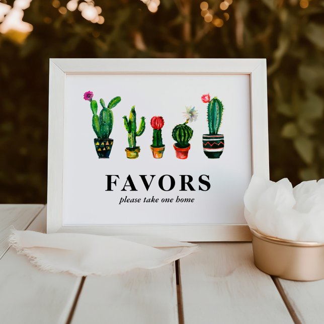 Fiesta Cactus Bridal Shower Favors Photo Print (Creator Uploaded)