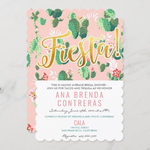 Fiesta Cactus Bridal Shower Invitation