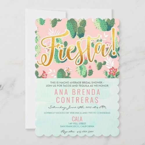 Fiesta Cactus Bridal Shower Invitation