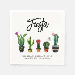Fiesta Cactus Bridal Shower Napkins