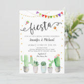 Fiesta Cactus Couples Bridal Shower Invitation (Standing Front)