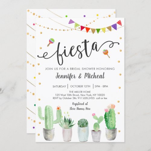 Fiesta Cactus Couples Bridal Shower Invitation