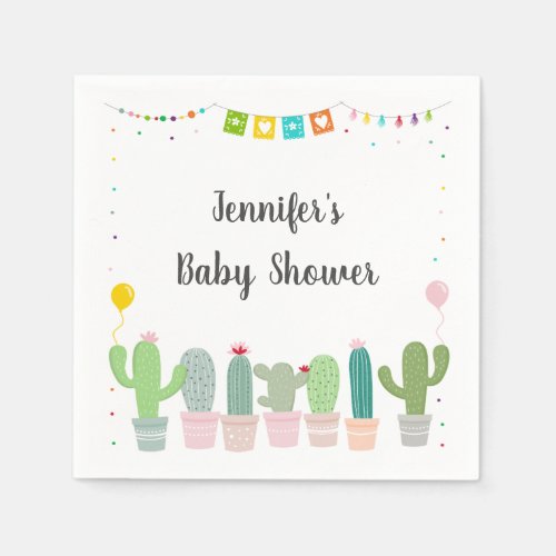 Fiesta Cactus Gender Neutral Baby Shower Napkins