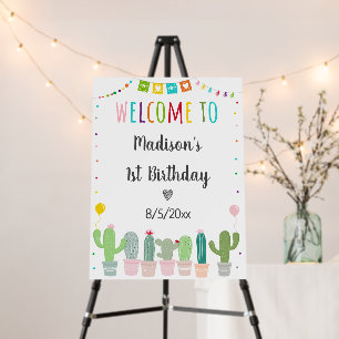 Fiesta Cactus Girl Birthday Welcome Foam Board