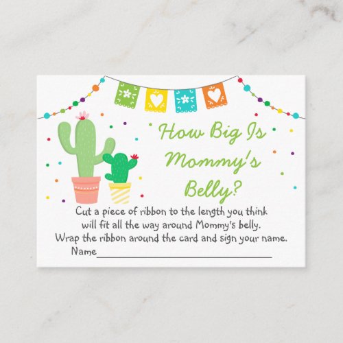 Fiesta Cactus How Big Is Mommys Belly Game Enclosure Card