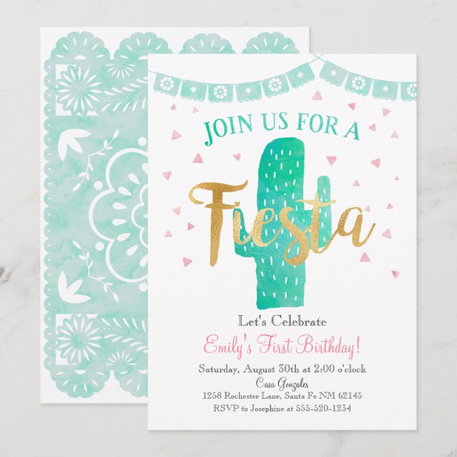 Fiesta Cactus Invitation, Perfect for any Event! Invitation (Front/Back)