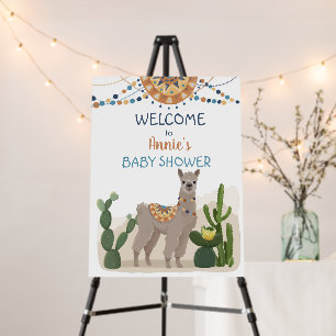 Fiesta Cactus Llama Baby Shower Foam Board