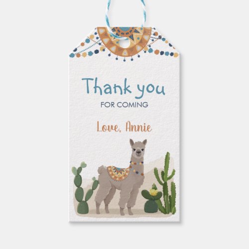 Fiesta Cactus Llama Baby Shower Gift Tags