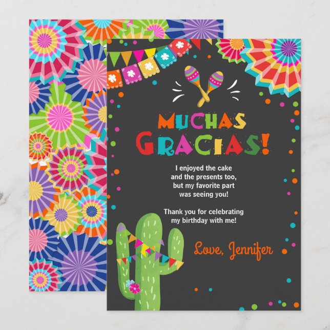 Fiesta Cactus Mexican Nacho Average Muchas Gracias Invitation (Front/Back)