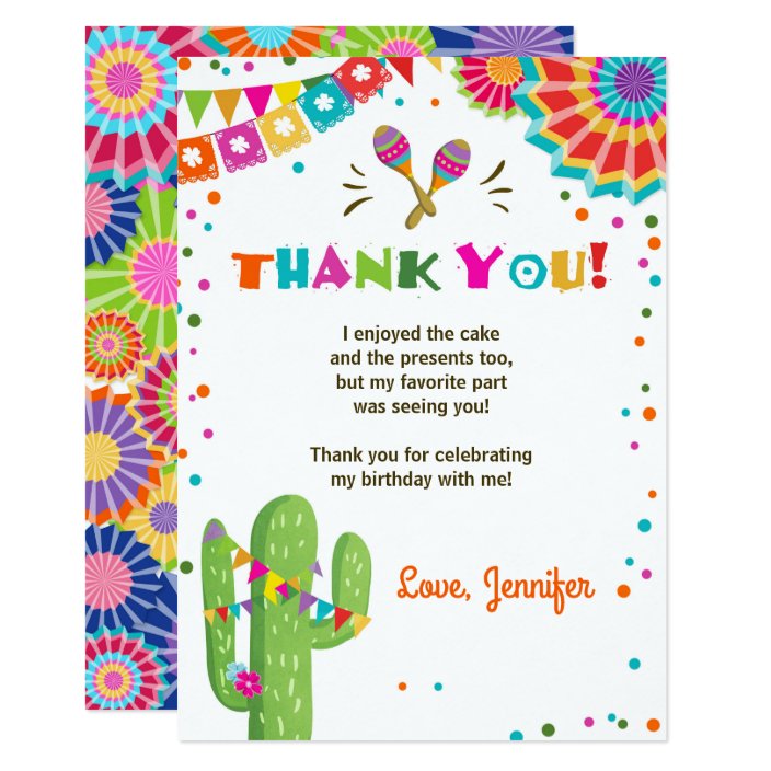 Fiesta Cactus Mexican Nacho Average Thank You Card | Zazzle.com