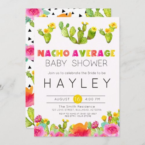 Fiesta Cactus Nacho Average Baby Shower Invitation