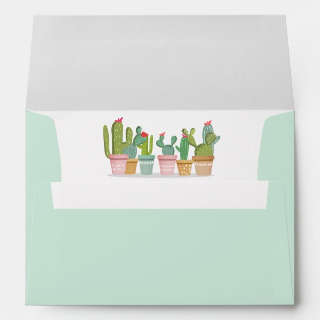 Fiesta Cactus Succulent Mexican Botanical Envelope (Back (Bottom))