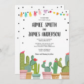 Fiesta Cactus Succulent Mexican Wedding Invitation (Front/Back)