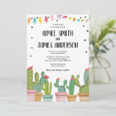 Fiesta Cactus Succulent Mexican Wedding Invitation (Standing Front)