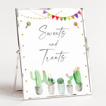 Fiesta Cactus Sweets and Treats Birthday Sign