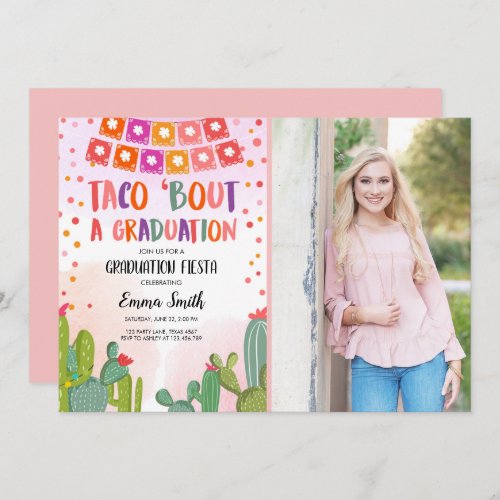 Fiesta Cactus Taco Bout a Graduation photo Invitation