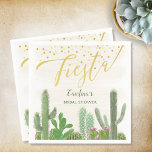Fiesta Cactus Taco Bout Love Bridal Shower Napkins<br><div class="desc">This fiesta bridal shower design features gold script text and a variety of watercolor cactus potted plants. Click the customize button for more flexibility with modifying the images and text! Variations of this design, additional colors, as well as coordinating products are available in our shop, zazzle.com/store/doodlelulu. Contact us if you...</div>