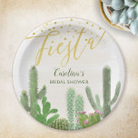 Fiesta Cactus Taco Bout Love Bridal Shower Paper Plates<br><div class="desc">This fiesta bridal shower design features gold script text and a variety of watercolor cactus potted plants. Click the customize button for more flexibility with modifying the images and text! Variations of this design, additional colors, as well as coordinating products are available in our shop, zazzle.com/store/doodlelulu. Contact us if you...</div>