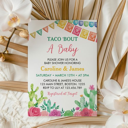 Fiesta Cactus TacoBout Baby Shower Invitation