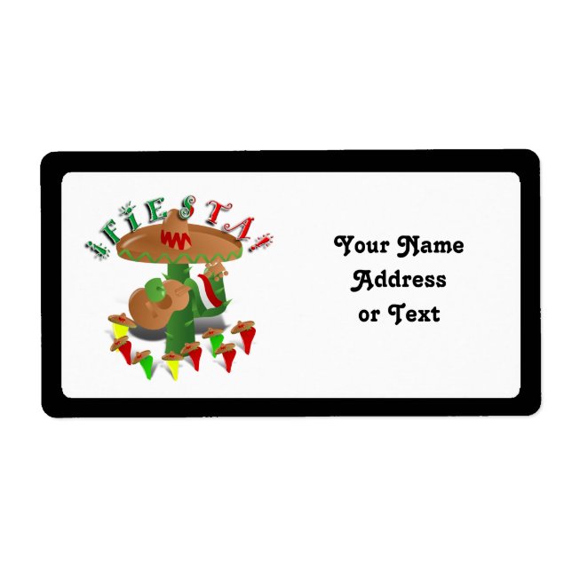 Fiesta Cactus w/Sombrero & Guitar Label (Front)