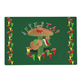 Fiesta Cactus w/Sombrero & Guitar Placemat