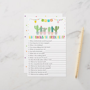 Fiesta Cactus Who Knows The Bride Best Game