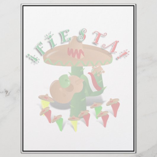 Fiesta Cactus with Guitar & Dancing Peppers (Front)