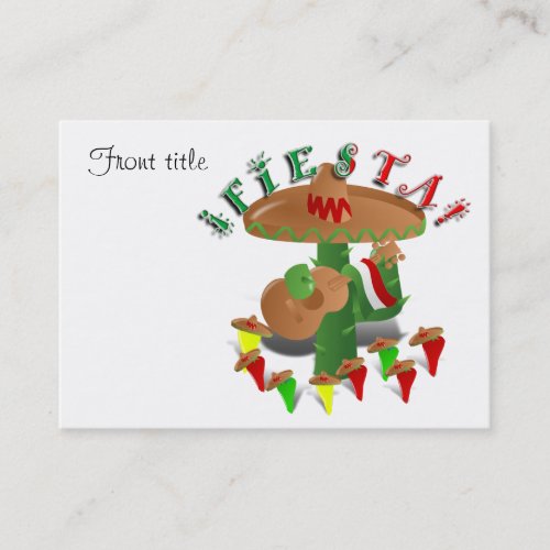 Fiesta Cactus with Guitar  Dancing Peppers Business Card