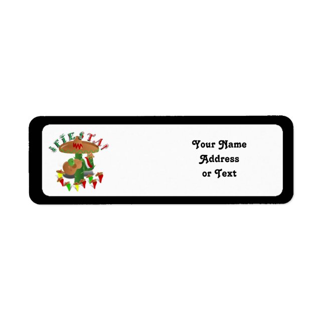 Fiesta Cactus with Guitar & Dancing Peppers Label (Front)