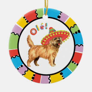 Fiesta Cairn Terrier Ceramic Ornament