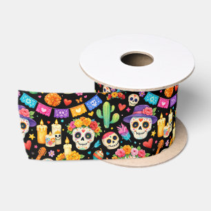 Fiesta Calavera Celebration Satin Ribbon