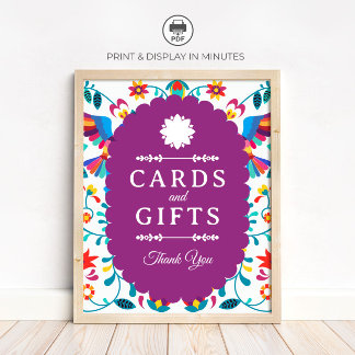 Fiesta Cards and Gifts Bridal Shower Sign