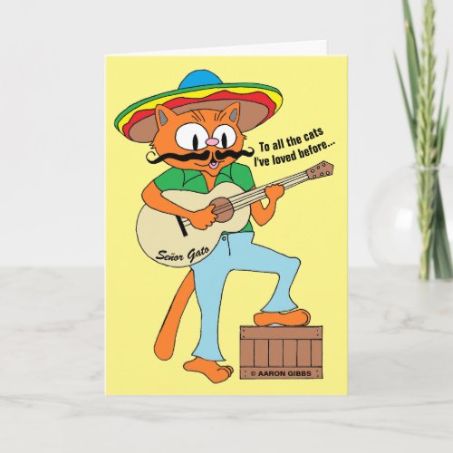 Fiesta Cat Gato Cinco De Mayo Funny Blank Inside Card