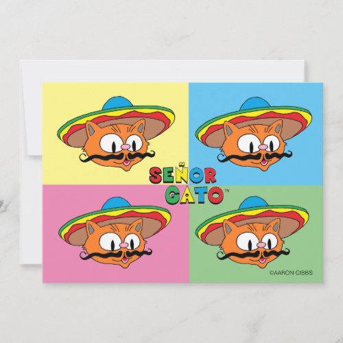 Fiesta Cat Gato Cinco de Mayo Pop Art Card